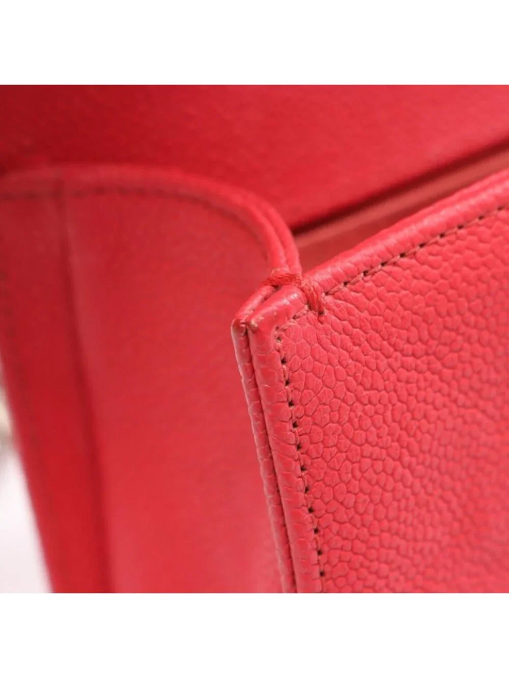 Chanel Shoulder Bag Boy Small Red Caviar Leather Chain